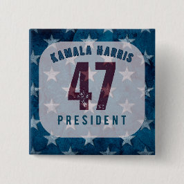 Kamala Harris 47e President. Vierkant Vierkante Button 5,1 Cm