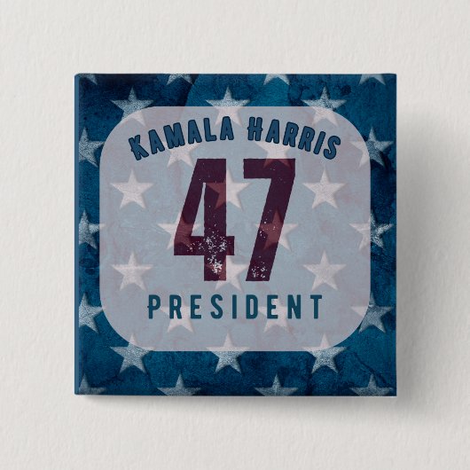 Kamala Harris 47e President. Vierkant Vierkante Button 5,1 Cm (Voorkant)