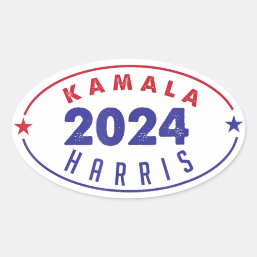 Kamala Harris 47e president VS Amerika 2024 Ovale Sticker (Voorkant)