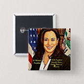 Kamala-Harris-47th-President-USA_ Vierkante Button 5,1 Cm (Voorkant /achterkant)