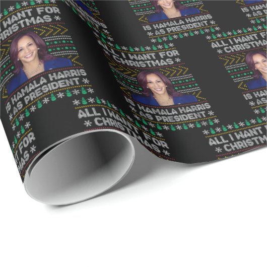 Kamala Harris als President | Harris Christmas Cadeaupapier (Rol Hoek)