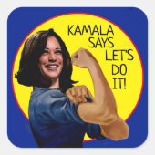 Kamala Harris als Rosie Vierkante Sticker (Voorkant)