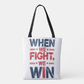 KAMALA HARRIS - "ALS WE VECHTEN, WINNEN WE" Canvas Tote Bag (Achterkant)