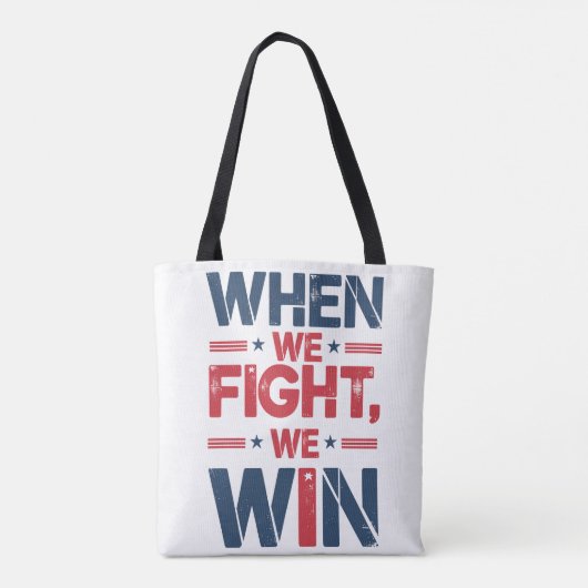 KAMALA HARRIS - "ALS WE VECHTEN, WINNEN WE" Canvas Tote Bag (Achterkant)