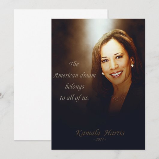 Kamala Harris. American Dream is van ons allemaal Bedankkaart (Voorkant / Achterkant)