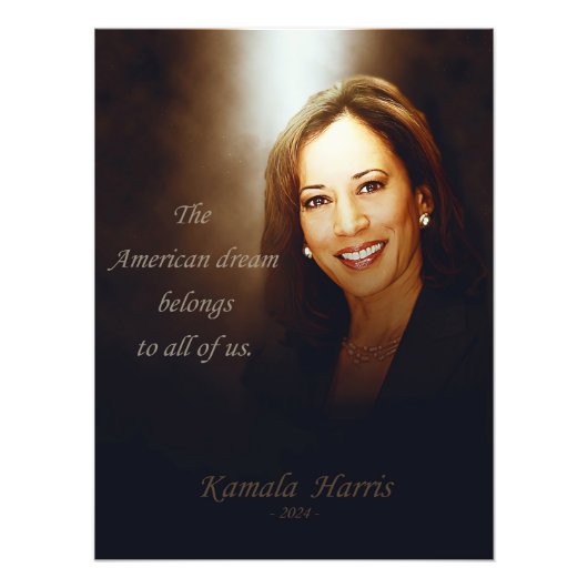 Kamala Harris. American Dream is van ons allemaal Foto Afdruk (Voorkant)