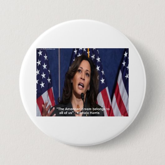 Kamala Harris & American Dream Quote Button (Voorkant)