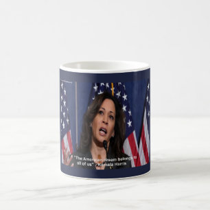 Kamala Harris & American Dream Quote Coffee Mok