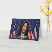 Kamala Harris & American Dream Quote Greetingcard Kaart (Gele Bloem)