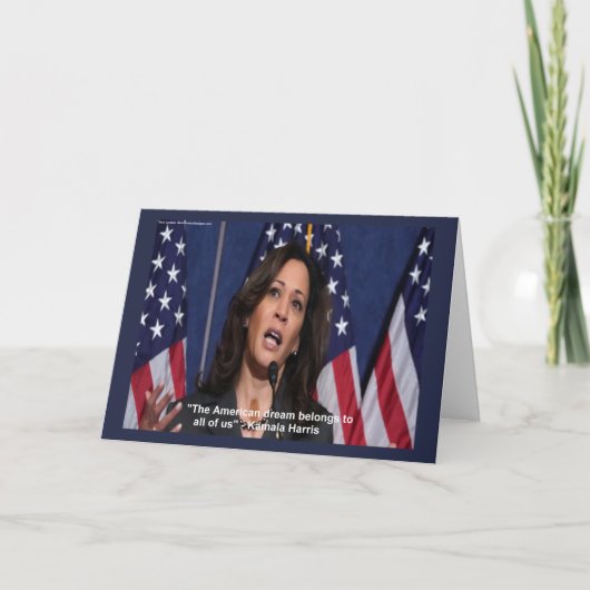 Kamala Harris & American Dream Quote Greetingcard Kaart (Voorkant)