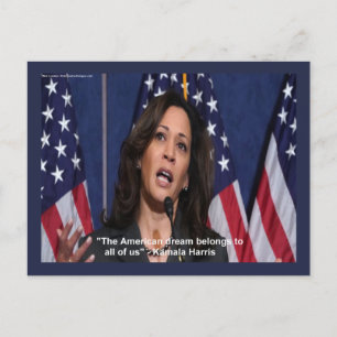 Kamala Harris & Amerikaanse Droom Citaat Ansichtka Feestdagenkaart