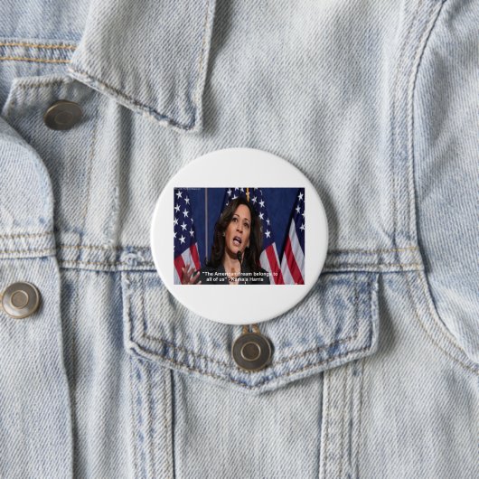 Kamala Harris & Amerikaanse Droom Citaat Knop Ronde Button 7,6 Cm (In situ)