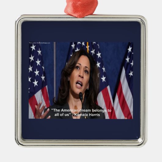 Kamala Harris & Amerikaanse Droom Citaat Ornament (Voorkant)
