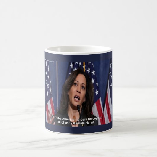Kamala Harris & Amerikaanse Droom Quote Koffiemok (Center)