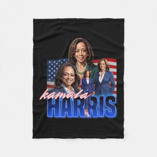 Kamala Harris Amerikaanse vlag bootleg reboot Fleece Deken (Voorkant)
