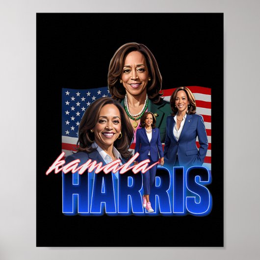 Kamala Harris Amerikaanse vlag bootleg reboot Poster (Voorkant)