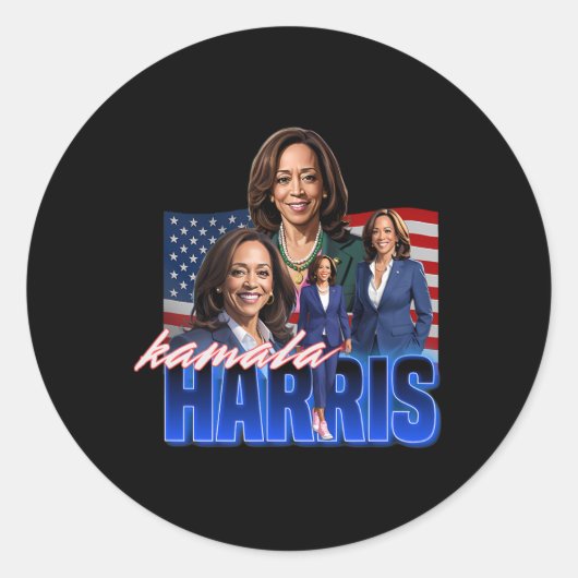 Kamala Harris Amerikaanse vlag bootleg reboot Ronde Sticker (Voorkant)