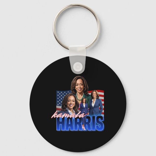 Kamala Harris Amerikaanse vlag bootleg reboot Sleutelhanger (Voorkant)