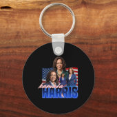 Kamala Harris Amerikaanse vlag bootleg reboot Sleutelhanger (Voorkant)