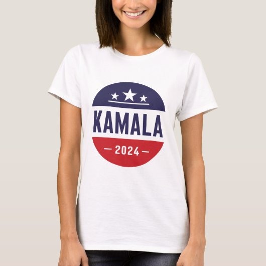 KAMALA HARRIS AMERIKAANSE VLAG KLEUREN T-SHIRT (Voorkant)