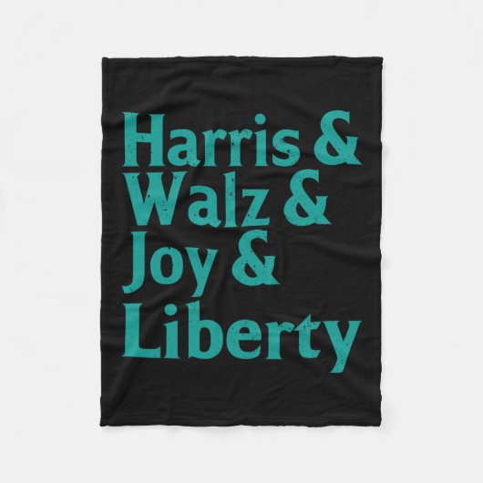Kamala Harris &amp; W Joy Liberty Supporters T-shi Fleece Deken (Voorkant)
