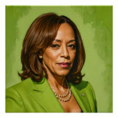 Kamala Harris artistiek portret, groene versie Perfect Poster (Voorkant)