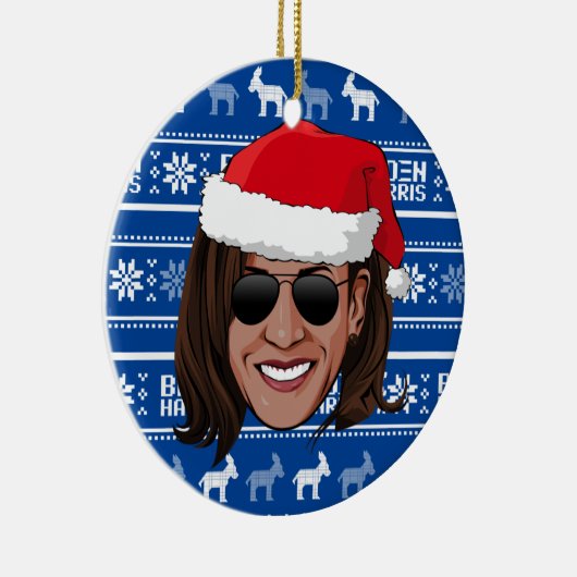 Kamala Harris Aviators Holiday Keramisch Ornament (Rechts)