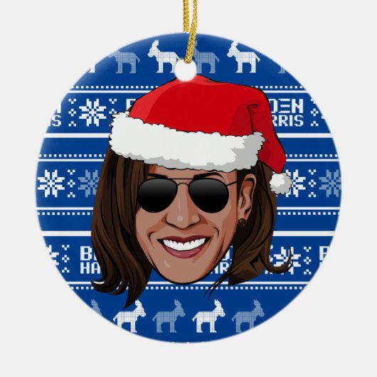 Kamala Harris Aviators Holiday Keramisch Ornament (Voorkant)