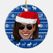 Kamala Harris Aviators Holiday Keramisch Ornament (Achterkant)