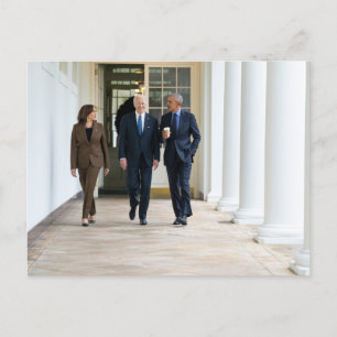 Kamala Harris Barack Obama en Joe Biden Briefkaart