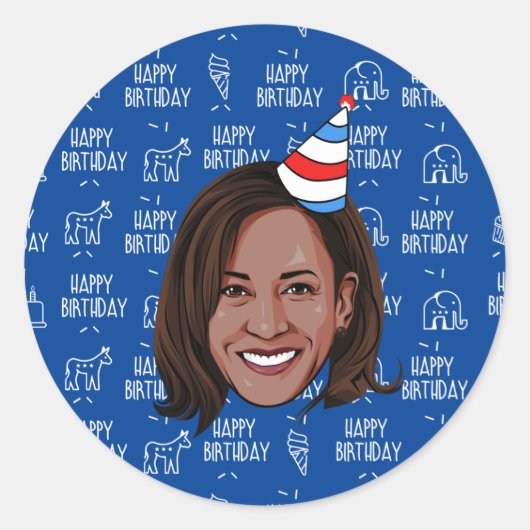 KAMALA HARRIS Birthday Ronde Sticker (Voorkant)