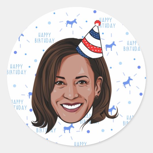 Kamala Harris Birthday Ronde Sticker (Voorkant)
