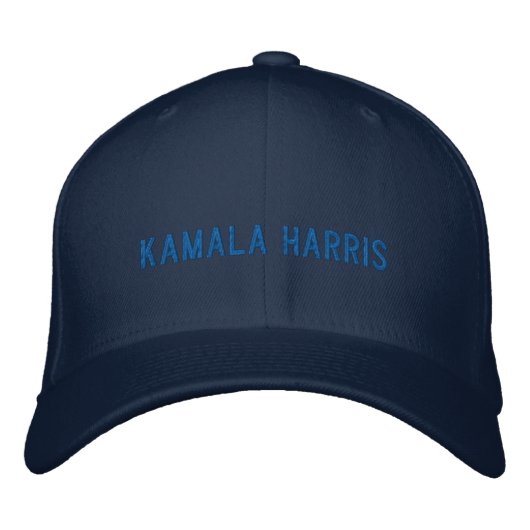 Kamala Harris blauw minimalistische typografie Geborduurde Pet (Voorkant)