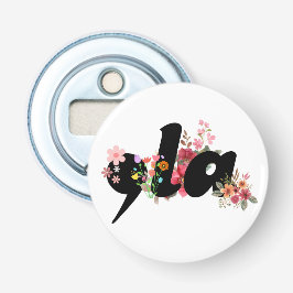 Kamala Harris Bloemen - Trendy Comma la Floral Button Flesopener