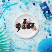 Kamala Harris Bloemen - Trendy Comma la Floral Papieren Bordje (Feest)