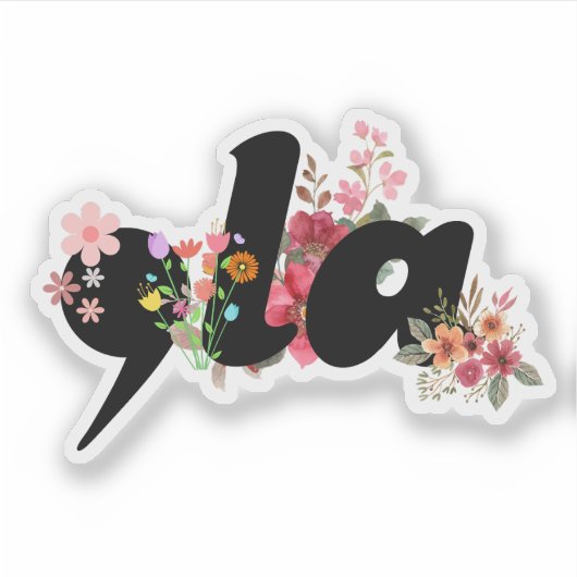 Kamala Harris Bloemen - Trendy Comma la Floral Sticker (Voorkant)