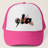 Kamala Harris Bloemen - Trendy Comma la Floral Trucker Pet (Voorkant)