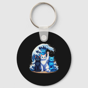 Kamala Harris Blue Cats Wave Cat Owners Cat Lovers Sleutelhanger