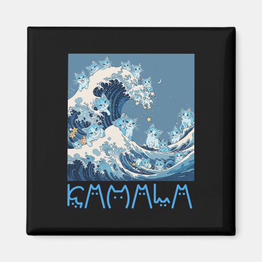 Kamala Harris Blue Cats Wave - grappig voor katten Magneet (Voorkant)