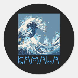 Kamala Harris Blue Cats Wave - grappig voor katten Ronde Sticker