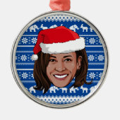 Kamala Harris Blue Holiday Ceramic Ornament (Voorkant)