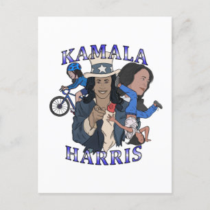 Kamala Harris Bootleg Rap Stijl Verkiezingen Briefkaart