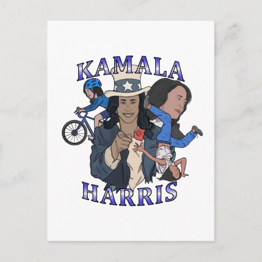 Kamala Harris Bootleg Rap Stijl Verkiezingen Briefkaart (Voorkant)