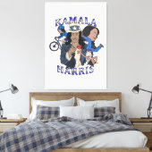 Kamala Harris Bootleg Rap Stijl Verkiezingen Canvas Afdruk (Insitu (Slaapkamer))