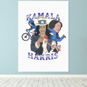 Kamala Harris Bootleg Rap Stijl Verkiezingen Canvas Afdruk (Insitu (Houten vloer))