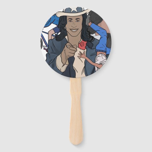 Kamala Harris Bootleg Rap Stijl Verkiezingen Handwaaier (Voorkant)