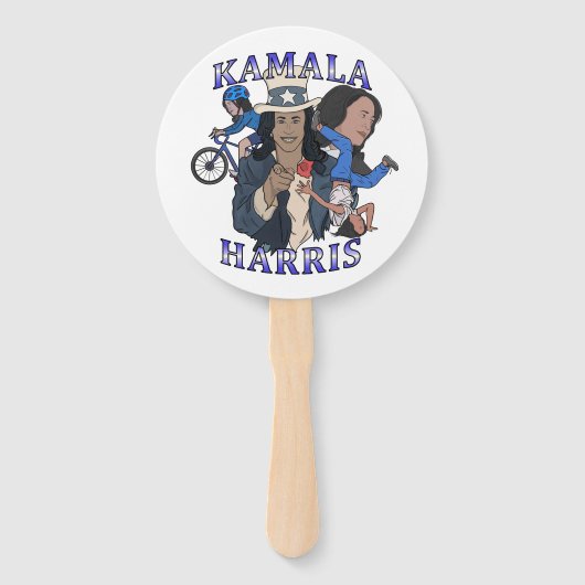 Kamala Harris Bootleg Rap Stijl Verkiezingen Handwaaier (Voorkant)