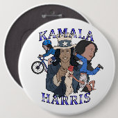 Kamala Harris Bootleg Rap Stijl Verkiezingen Ronde Button 6,0 Cm (Voorkant /achterkant)