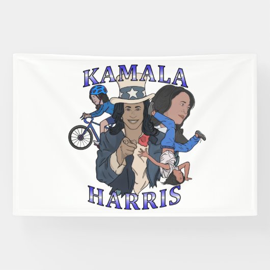 Kamala Harris Bootleg Rap Stijl Verkiezingen Spandoek (Horizontaal)