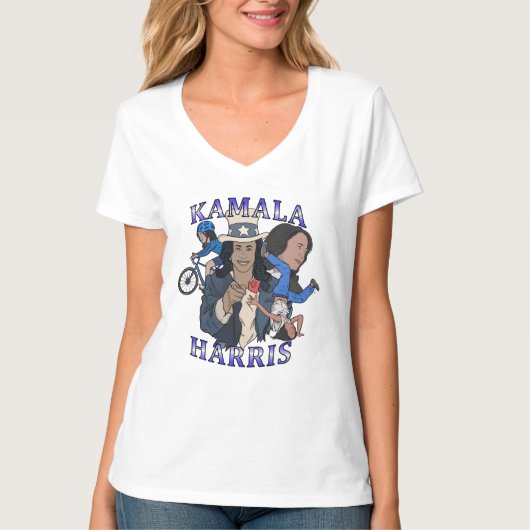 Kamala Harris Bootleg Rap Stijl Verkiezingen T-shirt (Voorkant)